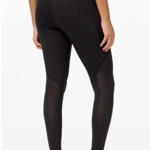 Lululemon Athletica Black Mesh High Waisted Leggings